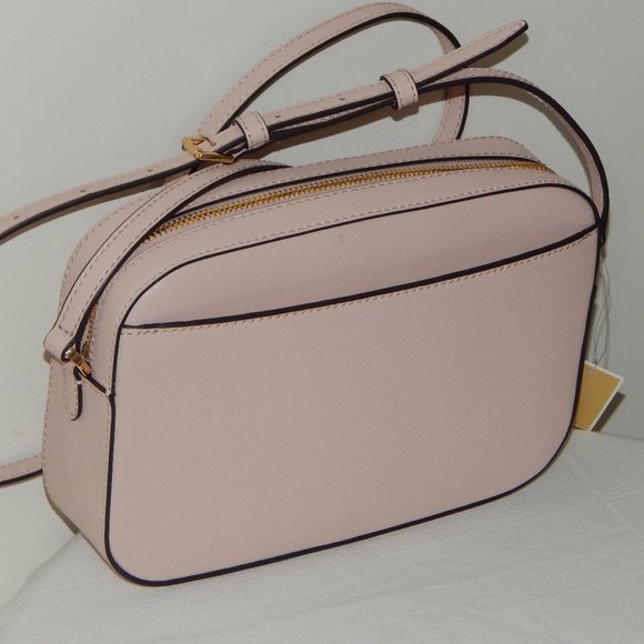 NWT Michael Kors Jet Set Item Leather LG EW Zip Chain XBody Bag Powder Blush - Picture 6 of 10